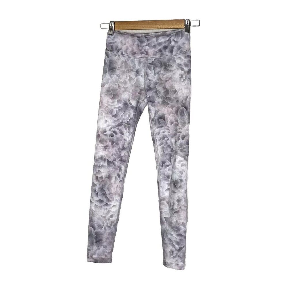 Athleta Girls Leggings white purple cloud pattern Size Medium 8-10 - Picture 2 of 7